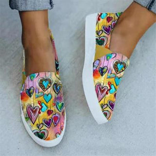 Women Canvas Shoes Fashion Snake Printed Luxury Flats Shoes alodia store
