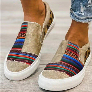 Women Canvas Shoes Fashion Snake Printed Luxury Flats Shoes alodia store
