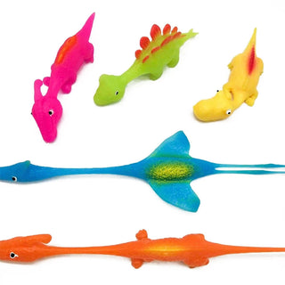 5-20PCS Catapult Launch Dinosaur Fun Tricky Slingshot Chick Practice Chicken Elastic Flying Finger Birds Sticky DecompressionToy Alodia Store