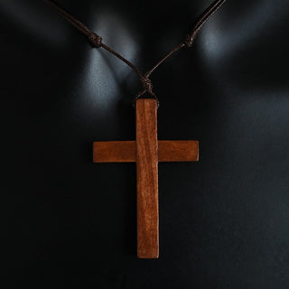 MX001 Catholic Cross necklace Jesus Christ pendant Choker Retro Jewelry style Natural wood necklace Wholesale Amulet Alodia Store