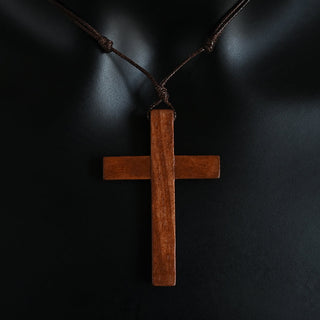 MX001 Catholic Cross necklace Jesus Christ pendant Choker Retro Jewelry style Natural wood necklace Wholesale Amulet Alodia Store