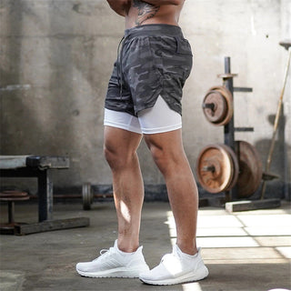 2023 Camo Running Shorts Men 2 In 1 Double-deck Quick Dry GYM Sport Shorts Fitness Jogging Workout Shorts Men Sports Short Pants Alodia Store