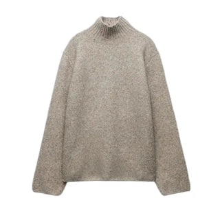 Khaki Loose Pullover Sweater Female set Alodia Store