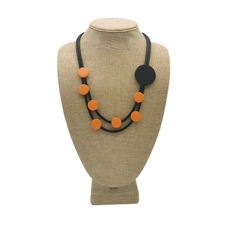 YD&YDBZ Multi Color Round Wooden Short Necklace For Women Punk Style Leather Rope Statement Necklaces Yellow Jewelry Accessories Alodia Store