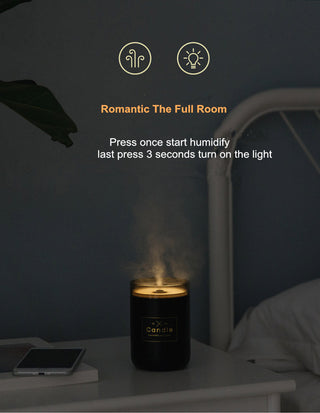 280ML Air Humidifier LED Candle Ultrasonic Cool Alodia Store