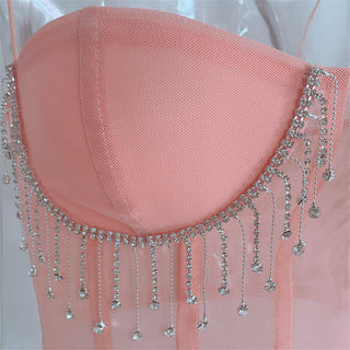 crystal tassels mesh bralette crop tops women push up croptop 2020 night out club party sexy beach wear chic ladies summer tops alodia store