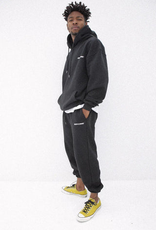 Solid Black Casual Hoodie Mens Cotton Sweatshirt Gyms Fitness Workout Pullover Autumn New Male Slim Hooded Jacket Tops Clothing Alodia Store