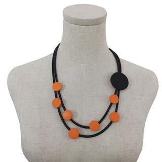 YD&YDBZ Multi Color Round Wooden Short Necklace For Women Punk Style Leather Rope Statement Necklaces Yellow Jewelry Accessories Alodia Store