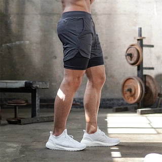 2023 Camo Running Shorts Men 2 In 1 Double-deck Quick Dry GYM Sport Shorts Fitness Jogging Workout Shorts Men Sports Short Pants Alodia Store