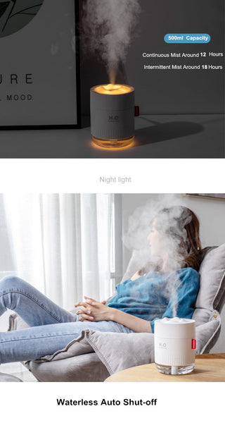 White Snow Mountain Humidifier 500ML Ultrasonic USB Aroma Air Diffuser Soothing Light Aromatherapy Humidificador Home Difusor ALODIA STORE