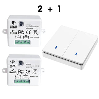 Wireless Smart Switch Light 433Mhz RF 86 Wall Panel Switch with Remote Control Mini Relay Receiver 220V Home Led Light Lamp Fan alodia store