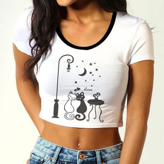 Summer Fashion Harajuku Sexy Tank Crop Top White alodia store