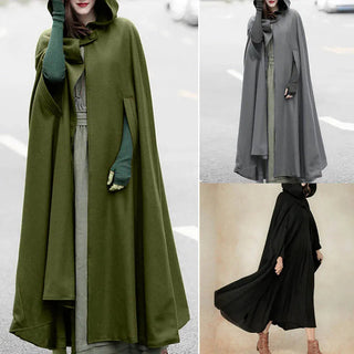 ZANZEA Women Poncho Winter Hooded Open Front Alodia Store