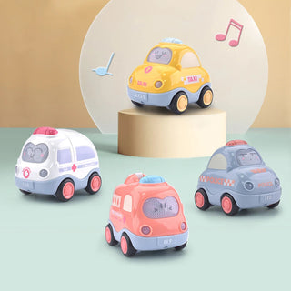 Cartoon Car Toy Plastic Pull Back Cars Model Mobile Vehicle Fire Truck Taxi Boys Girls Toys Educational for Alodia Store