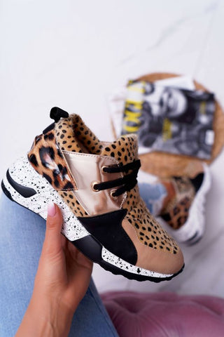 Women Sneakers Lace-Up Sports Shoes for Leopard alodia store