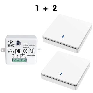 Wireless Smart Switch Light 433Mhz RF 86 Wall Panel Switch with Remote Control Mini Relay Receiver 220V Home Led Light Lamp Fan alodia store