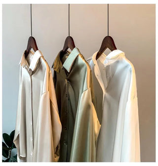 Spring 2021 Womens Clothing Silk Shirt Vintage Blouse Women Sheer Top Women Longsleeve Dress Shirt clothes Woman Overshirt Alodia Store