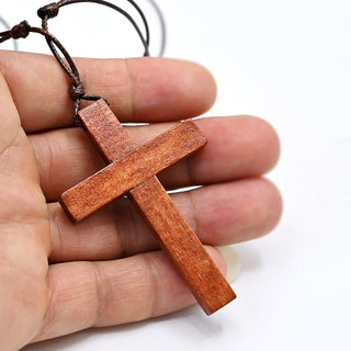 MX001 Catholic Cross necklace Jesus Christ pendant Choker Retro Jewelry style Natural wood necklace Wholesale Amulet Alodia Store