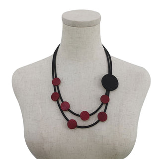 YD&YDBZ Multi Color Round Wooden Short Necklace For Women Punk Style Leather Rope Statement Necklaces Yellow Jewelry Accessories Alodia Store
