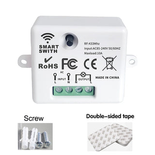Wireless Smart Switch Light 433Mhz RF 86 Wall Panel Switch with Remote Control Mini Relay Receiver 220V Home Led Light Lamp Fan alodia store