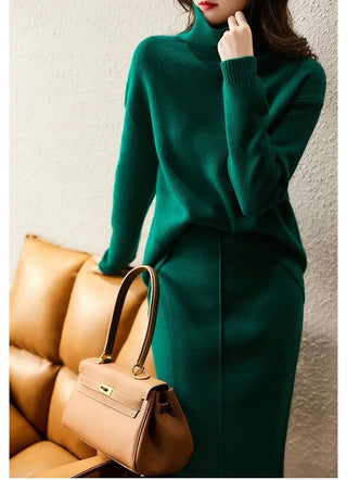Autumn Knitted suit Korean with skirt two piece skirt set winter2 piece outfit Sweater 2023 Alodia Store