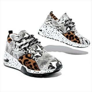 Women Sneakers Lace-Up Sports Shoes for Leopard alodia store