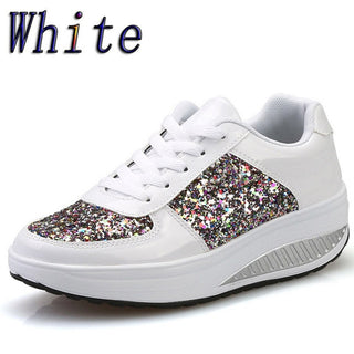 Women's Ladies Wedges Sneakers Sequins Shake Shoes alodia store