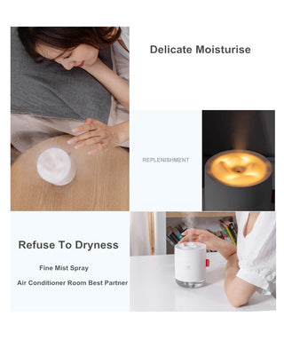 White Snow Mountain Humidifier 500ML Ultrasonic USB Aroma Air Diffuser Soothing Light Aromatherapy Humidificador Home Difusor ALODIA STORE