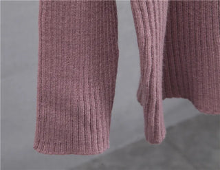 New Casual Two Pieces Turtle Neck Sweater and Midi Skirt Female Warm Suits with Skirt Alodia Store