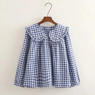 Women Plaid Shirt Long Sleeve Spring Summer Tops Alodia Store