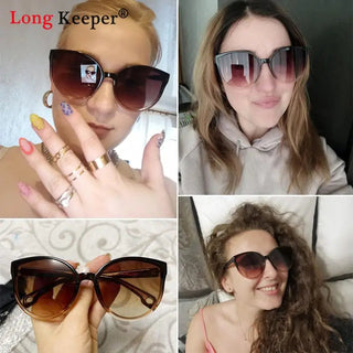LongKeeper Sunglasses Cat Eye Women Men Sun Glasses ALODIA STORE
