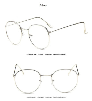 Woman Glasses Optical Frames Metal Round Glasses Frame Clear lens Eyeware Black Silver Gold Eye Glass Alodia Store