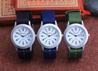 Chaoyada Children Boys Girls 24hours Canvas Luminous Pointer Quartz Wristwatches Kids Students Military Waterproof Watches Alodia Store