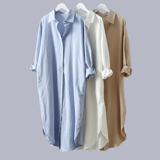 Cotton Women Blouse Shirt Dress Alodia Store