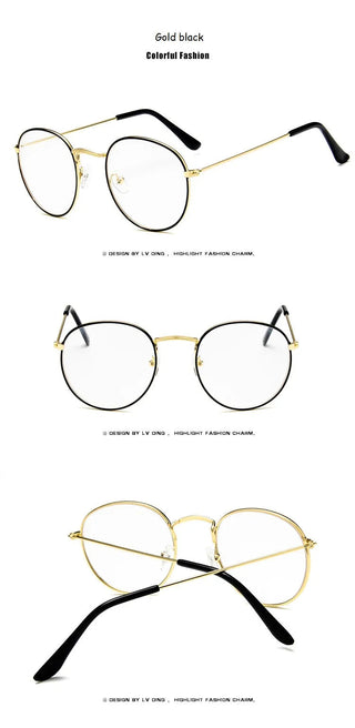 Woman Glasses Optical Frames Metal Round Glasses Frame Clear lens Eyeware Black Silver Gold Eye Glass Alodia Store
