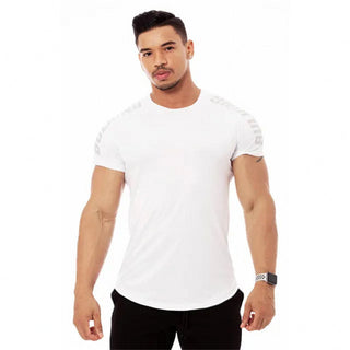 Compression Quick dry T-shirt Men Running Sport Skinny Short Tee Shirt Male Gym Fitness Bodybuilding Workout Black Tops Clothing alodia store