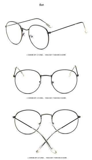 Woman Glasses Optical Frames Metal Round Glasses Frame Clear lens Eyeware Black Silver Gold Eye Glass Alodia Store
