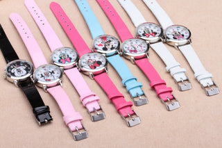 8 Candy Colors Fashion Colorful Watch Girls Children Cartoon Clock Mickey Cute Watches Lovely Relogio Kids Watches Men Reloj Alodia Store