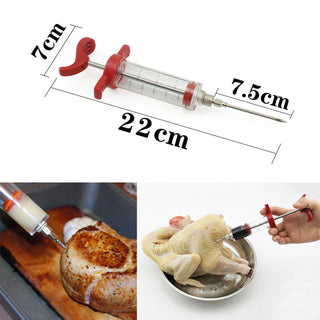 3 Needles 30ML kitchen syringes Stainless steel needles injector of meat kitchen tool meat pounder Poultry Turkey Meat Injectors Alodia Store