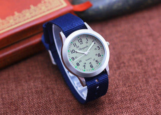 Chaoyada Children Boys Girls 24hours Canvas Luminous Pointer Quartz Wristwatches Kids Students Military Waterproof Watches Alodia Store