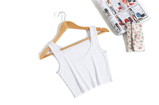 Summer Women Sexy Crop Tops Slim Short Women Sleeveless U Croptops Ladies Tank Tops Female Crop Tops Tube Vest 7 Colours alodia store