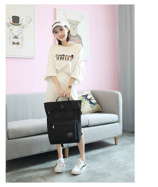 Women External USB Charge Backpack Nylon Rucksack ALODIA STORE