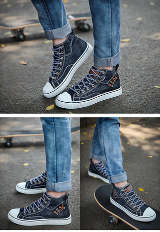 Denim Fashion Sneakers Women's Sneakers Thick Sole Ladies Brand Shoes Plus Size 42 ZHK040 alodia store