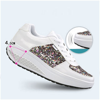 Women's Ladies Wedges Sneakers Sequins Shake Shoes alodia store
