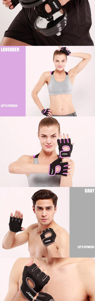 AOLIKES 1 Pair Men Women Gym Half Finger Sports Fitness Exercise Training Wrist Gloves Anti-slip Resistance Weightlifting Gloves Alodia Store