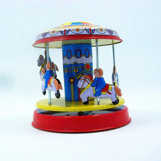 [Funny] Classic collection Retro Clockwork Wind up Metal Tin Gear High-wheel Carousel toy Mechanical toys kids baby gift Alodia Store