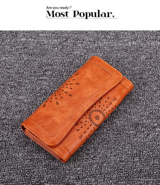 Leather handbag Practical Women Purses Vintage Long Wallets Alodia Store