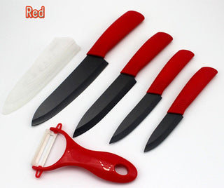 FINDKING Top quality  Zirconia black blade 3" 4" 5" 6" inch + Peeler + covers ceramic knife set kitchen Paring Fruit  knife Alodia Store