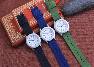 Chaoyada Children Boys Girls 24hours Canvas Luminous Pointer Quartz Wristwatches Kids Students Military Waterproof Watches Alodia Store