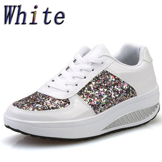 Women's Ladies Wedges Sneakers Sequins Shake Shoes alodia store